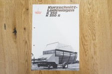 DEUTZ FAHR Ladewagen Prospekt Typ K 350 S 2 Seiten 1979