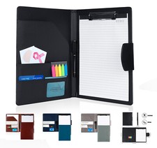 Schreibmappe a4 DIN Konferenzmappe PU Leder Mit Klemmbrett Dokumentenmappe DE