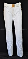 BOGNER DAMEN SKIHOSE mit GÜRTEL SKI WEIß-GRAU GOLD UVP 649 € Gr 42 44 L XL NEU