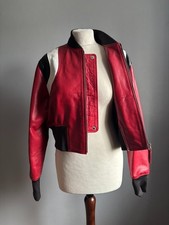 Rote Leder Bomberjacke 14 12
