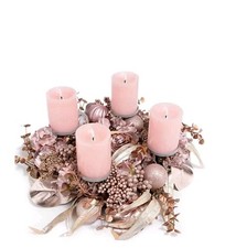 LUMIDA Xmas künstl. Adventskranz komplett dekoriert inkl. 4 LED-Kerzen