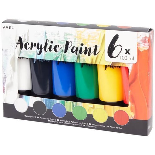 Acrylfarben set 6x100ml - acrylfarben,