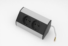 Ecksteckdose 2x Steckdose Steckdosenleiste 2-fach 45° Küche Bad Aufbausteckdose