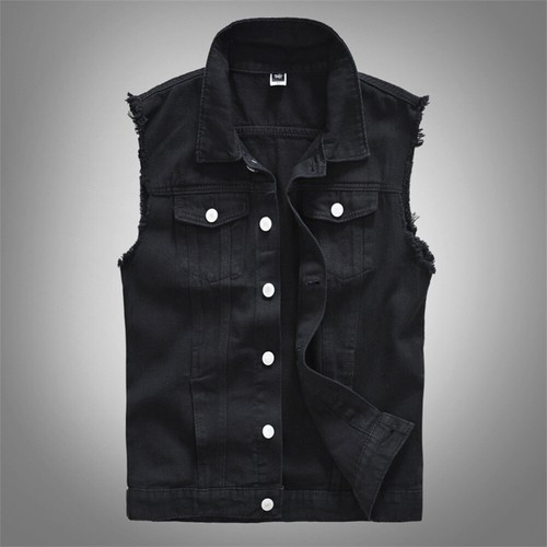Herren denim biker weste jeans - herren,