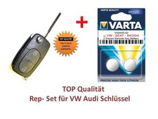 2Tasten Klapp Schlüssel Gehäuse Batterie CR1620 für VW Golf IV 4 Bora Passat 