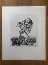 A. Paul Weber, Das alte Lied, Lithographie, handsigniert