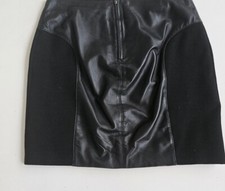 Leder Minirock, schwarz, Gr