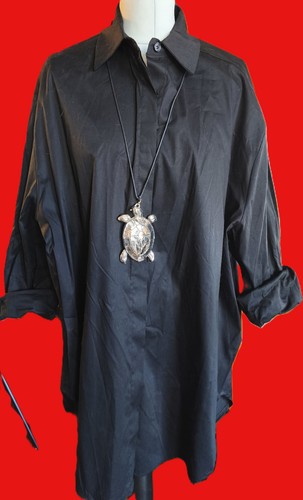 Schwarze baumwollbluse - schwarze,