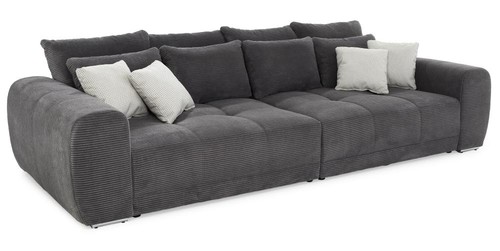 Bigsofa schlafsofa cord - cord, grau