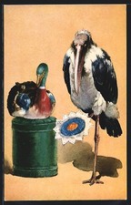 Künstler-AK Klapperstorch auf