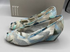BRUNELLA Tolle Pumps Schuhe Gr. 35 Blau Grau Türkis Plateau Absatz