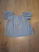 Bluse, Sommer,  Mode für Mollige,  Carmen-Ausschnitt, Gr.46