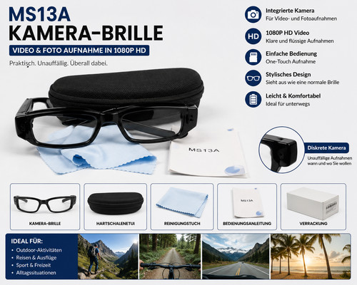 Ms13a kamera brille 1080p - ms13a,