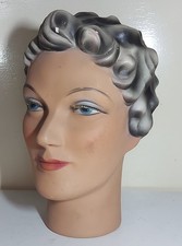 vintage Schaufensterpuppen Frauen Kopf - Kopfhörer Perücke Display Deko