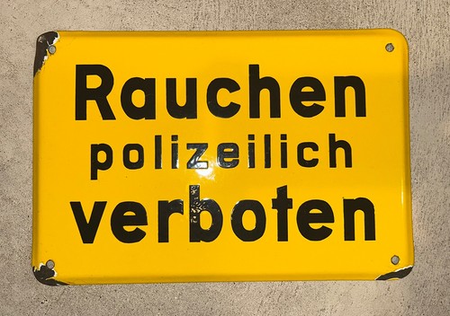 Altes emailleschild rauchen - altes,