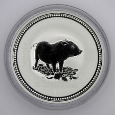 10 OZ Silber Münze Lunar I Serie Schwein 2007 Australien Year of the Pig 