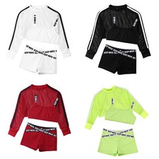 Mädchen Hip Hop Tanzkleidung Street Dance Top + Weste + Shorts 3-teiliger Sets