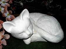 S-1302-gebrauchte SCIOTO-Gießform für Flüssigton - schlafende Katze - 18,8 cm
