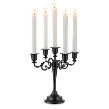 Kerzenhalter 5-Armig Schwarz Metall Tischdeko für Kandelaber Hochzeit Weihnachts