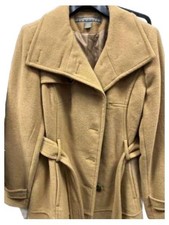 KENNETH COLE REACTION Damen Klassischer Mantel Beige Gr. 42/XL Elegant Wolle