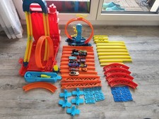 Hot Wheels Track Set,Riesige Rennbahn mit Loopings, Rampen & Autos! VIEL ZUBEHÖR