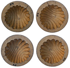 sehr alte, runde HOLZ - BUTTERFORM / - MODEL mit GRIFF, um 1900