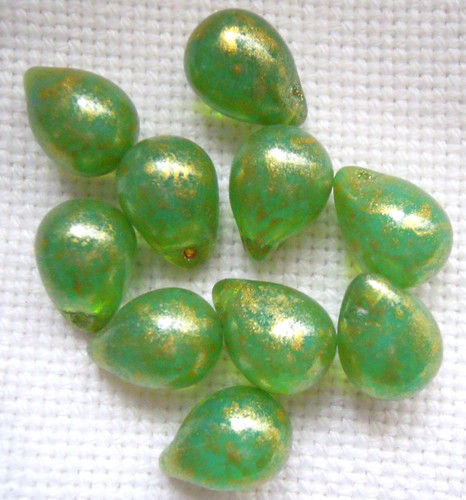 Uranglas perlen tropfen - 10,