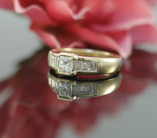 Princess cut diamant ring - cut, in