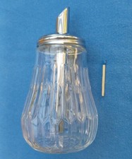 Vintage west germany Stoha Glas Zuckerstreuer metall Deckel Spender Dosierer