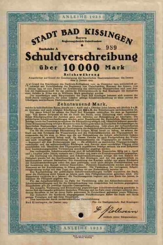 Stadt bad kissingen 1923 - kissingen,