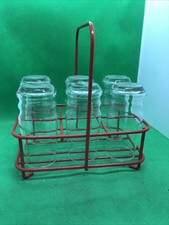 Abtropfgestell, Trockenregal, 6 Getränkehalter, Flaschen-Trockengestell Retro