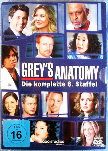 Dvds grey anatomy die - 6, grey's