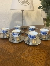 Royal Porzellan Bavaria KPM, 6 Kafeetassen , Echt Cobalt , Handarbeit 