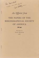 The Writings of James Fenimore Cooper. [From: The Papers of the Bibliographical 