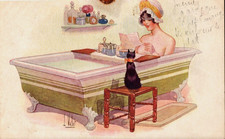 Risque Vintage Postcard Signed