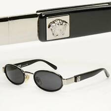 Gianni Versace 1996 Vintage ovale schwarze silberne Medusa Sonnenbrille MOD X28 KOL 029