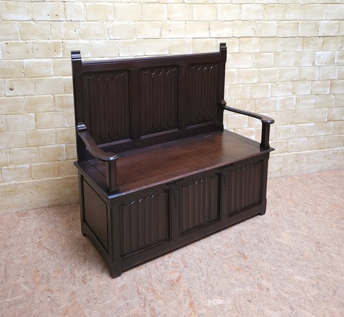Antik sitz bank restauriert - sitz-bank,