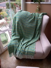 Decke, Plaid in Grün, Baumwolle, ca. 153 x 126 cm, Überwurf von Tranquillo