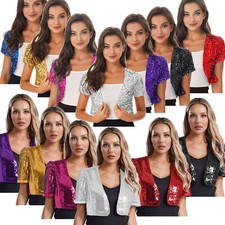 Damen Metallic Glänzend Jacke