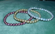 Man Sang edle Süsswasser Perlenarmbänder 3 Stück Gummizug neu und ungetragen