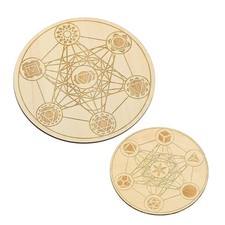 Spirituelles Holzbrett mit Metatrons Würfel für Meditation und Ritual