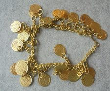 Bezauberndes Armband Schmuck aus vielen Münzen gefertigt goldfarbend Nr. 4076