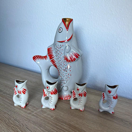 Keramik fischfiguren set - fischfiguren,