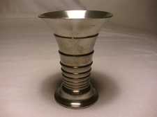 Zinnbecher Röders Soltauer Zinn 10cm Vintage Kelch Becher Vase Pokal Bauhaus alt