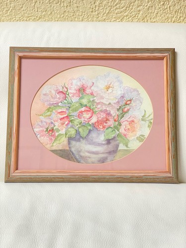 Aquarell rosenbild mit rahmen - rosenbild,