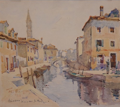 Aquarell 1956 italien burano - aquarell,
