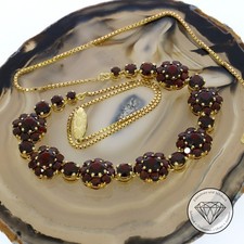 SONDERAKTION WERT 3.410,- Granat Collier Kette 585 Gold 14k 14 KT 51,5cm XXYY