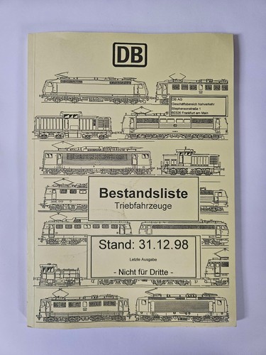 Bestandsliste triebfahrzeuge - bestandsliste, |