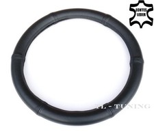 LKW Bus Ø 47 - 49 Lenkradbezug Lenkradhülle Lenkradschoner SCHWARZ Echtes Leder