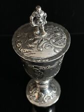 Barock Pokal mit Deckel in 925er Sterling Silber England Anfang 18Jhd.